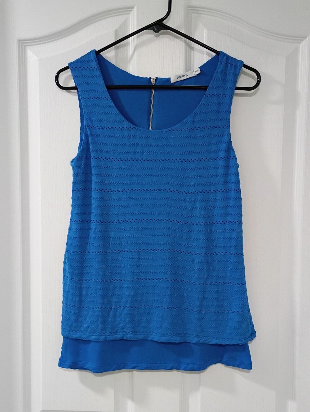 **3/$16 SALE - Ricki's Cobalt Blue Layered Eyelet Tank Top
